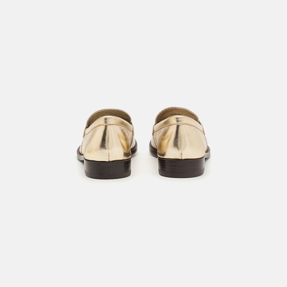 NWT Tory Burch Women’s Metallic Gold Classic Loafers, Color Spark Gold Platinum - Picture 4 of 16